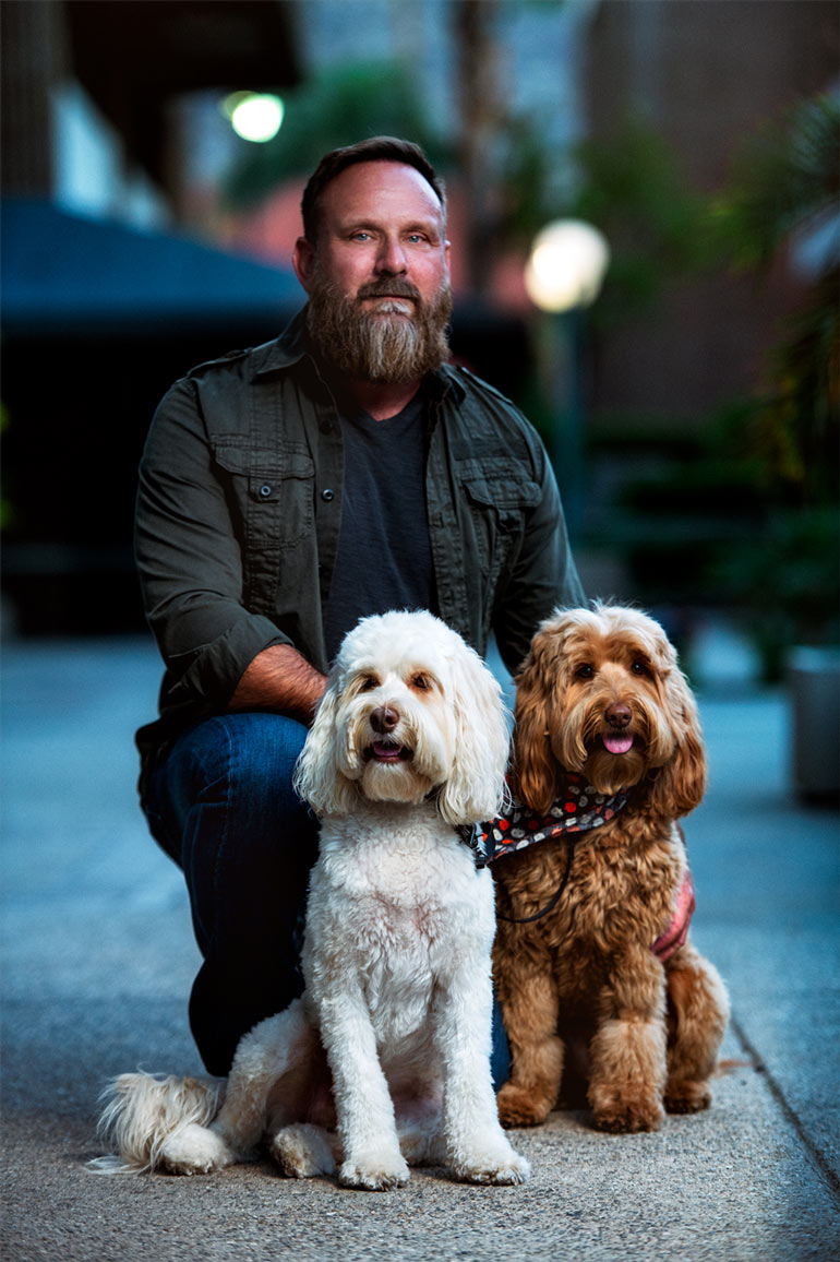 Scott Darrell with Dogs