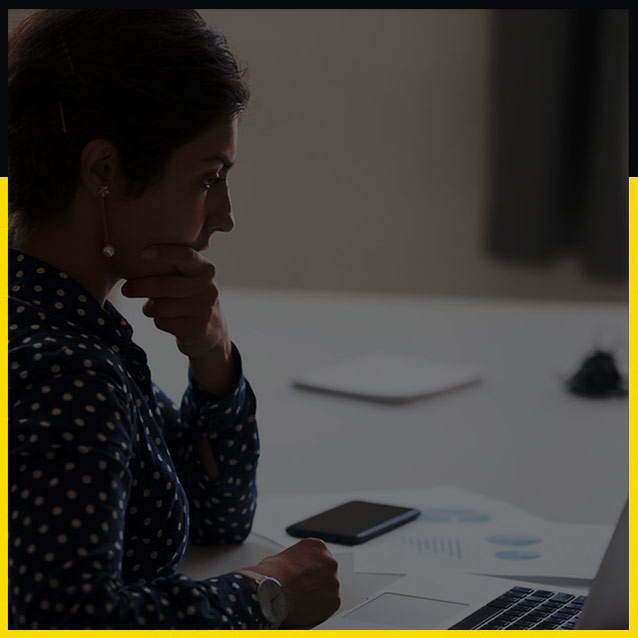 Woman looking at her computer